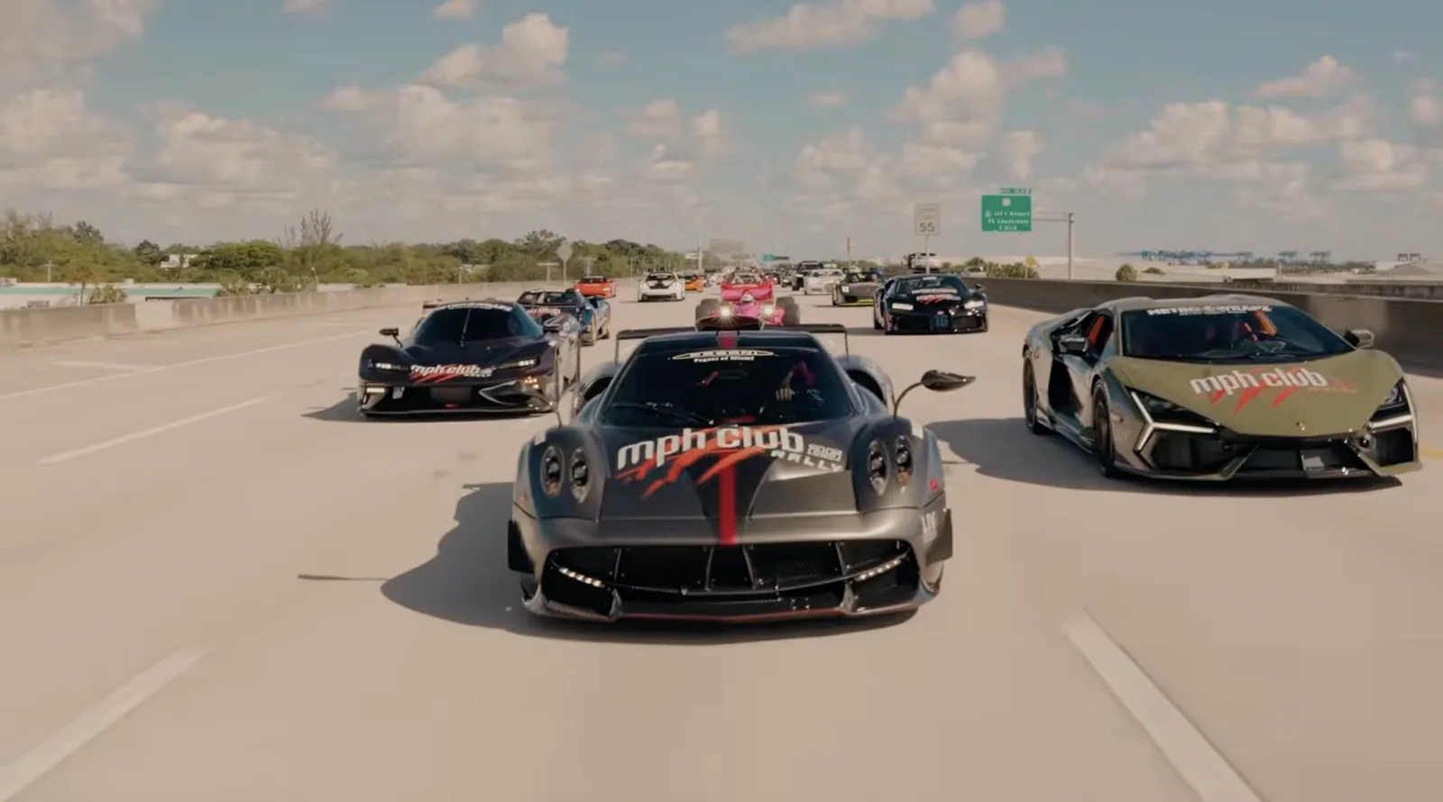 The convoy running through Miami